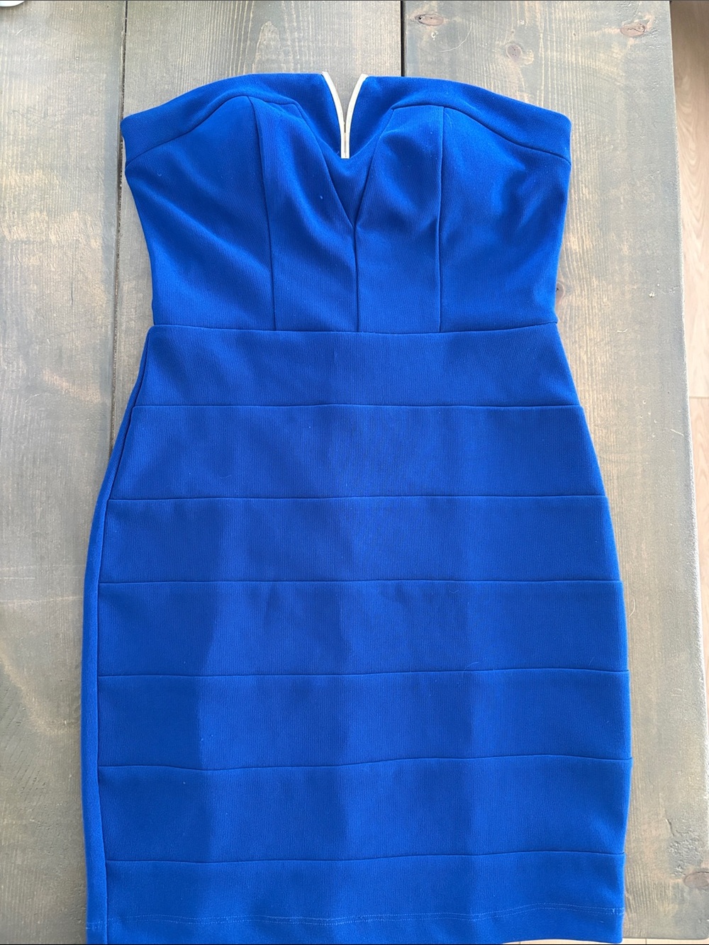 Emerald Sundae Strapless Cobalt Blue Bodycon Dress